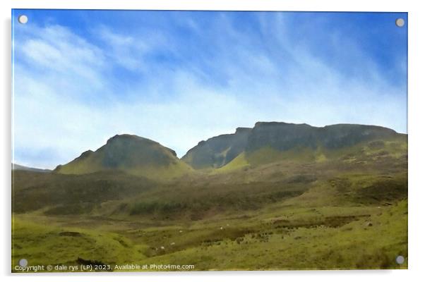 land of sheep Outdoor mountain on SKYE Acrylic by dale rys (LP)