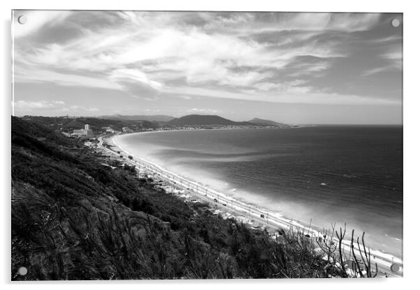 Rhodes coast view, monochrome Acrylic by Paul Boizot