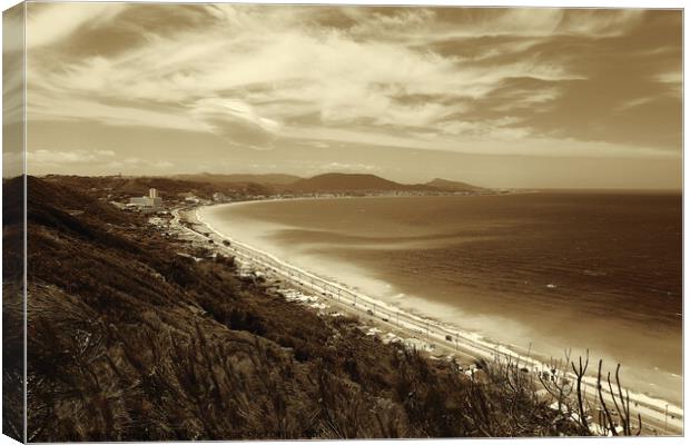 Rhodes coast view, sepia Canvas Print by Paul Boizot