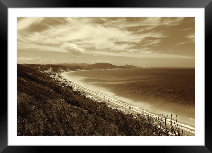 Rhodes coast view, sepia Framed Mounted Print by Paul Boizot