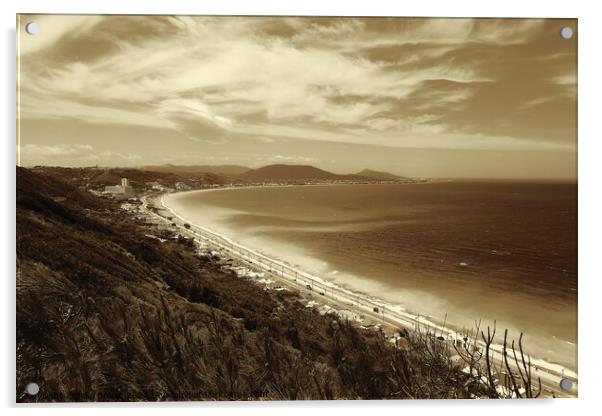 Rhodes coast view, sepia Acrylic by Paul Boizot