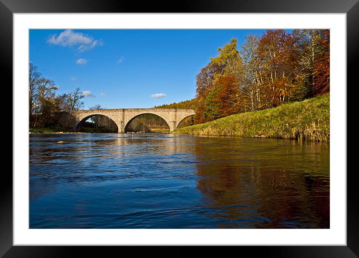 Potarch Bridge over the  river Dee Framed Mounted Print by alan bain