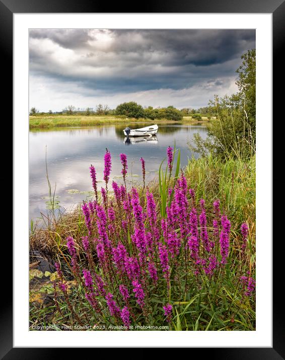 Moored Boat on the River Dee Framed Mounted Print by Heidi Stewart