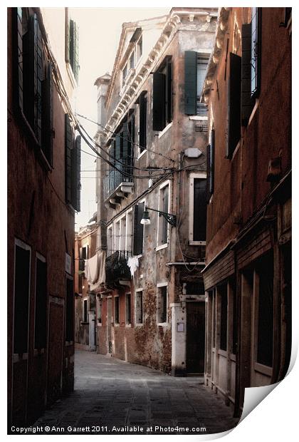 Venice Backstreet Print by Ann Garrett