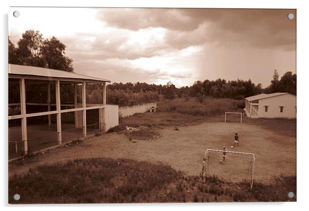 Mekong Soccer Field Acrylic by Lauren Elstein