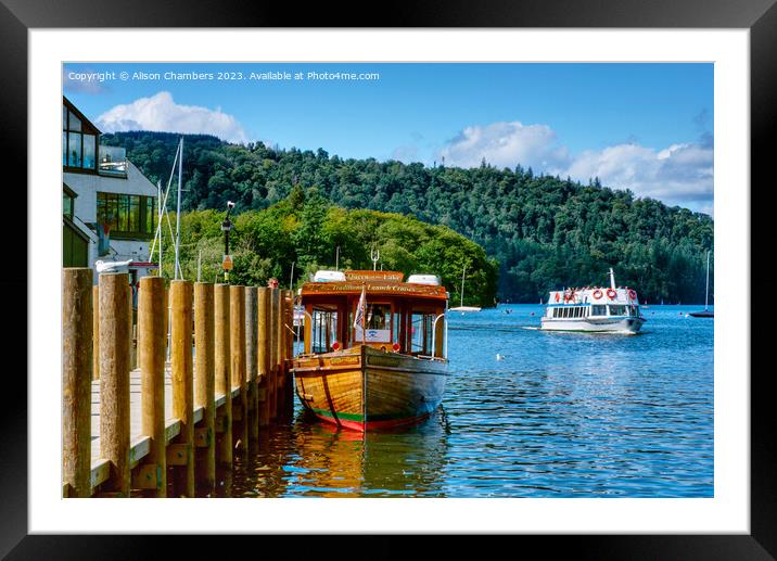 Bowness Queen Of The Lake Framed Mounted Print by Alison Chambers