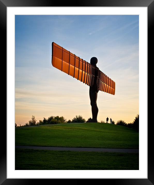 Angel of the North in Golden Light Framed Mounted Print by Rob Cole