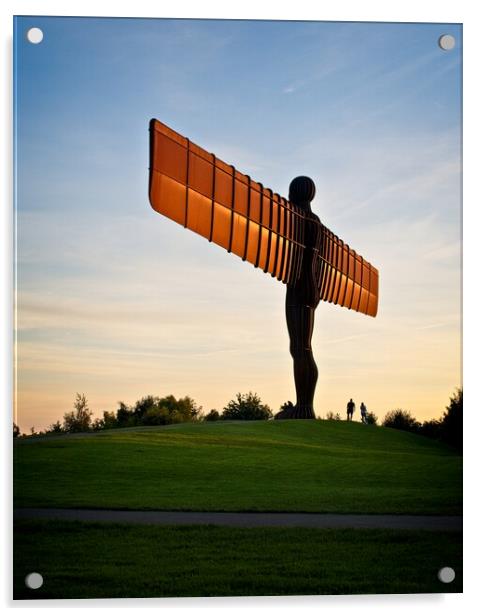 Angel of the North in Golden Light Acrylic by Rob Cole