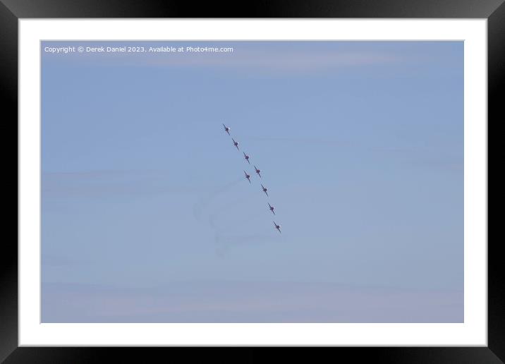 Red Arrows Bournemouth Air Show 2023 Framed Mounted Print by Derek Daniel