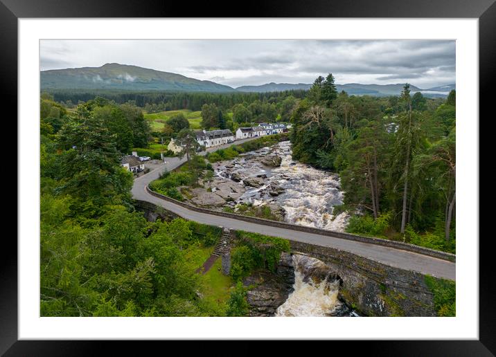 Dochart Falls in Killin  Framed Mounted Print by Apollo Aerial Photography