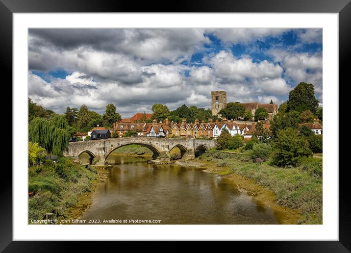 Aylesford and the River Medway at Low Tide Kent En Framed Mounted Print by John Gilham