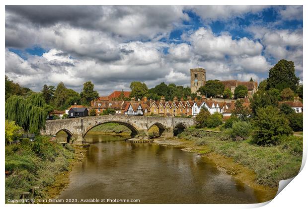 Aylesford and the River Medway at Low Tide Kent En Print by John Gilham