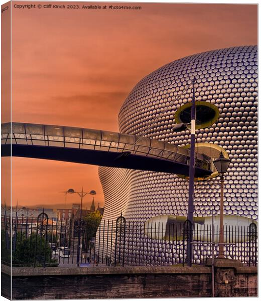 Sunset at the Birmingham Bull Ring  Canvas Print by Cliff Kinch