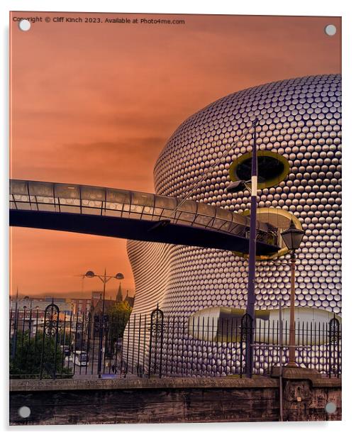 Sunset at the Birmingham Bull Ring  Acrylic by Cliff Kinch