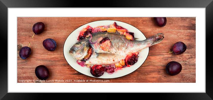 Dorado fish baked, healthy food. Framed Mounted Print by Mykola Lunov Mykola