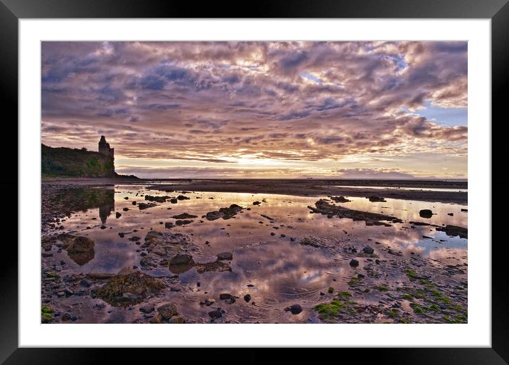 Greenan Castle and Isle of Arran panorama Framed Mounted Print by Allan Durward Photography