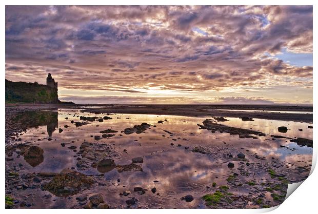 Greenan Castle and Isle of Arran panorama Print by Allan Durward Photography