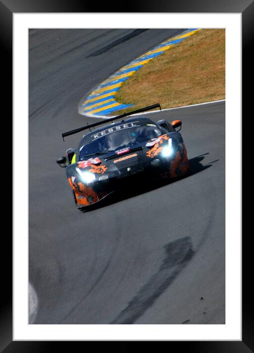 'Ferrari 488 GTE EVO's 24 Hour French Endeavour' Framed Mounted Print by Andy Evans Photos
