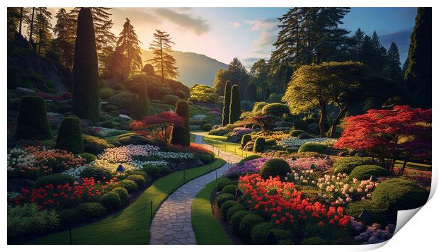 Beautiful Gardens Print by CC Designs