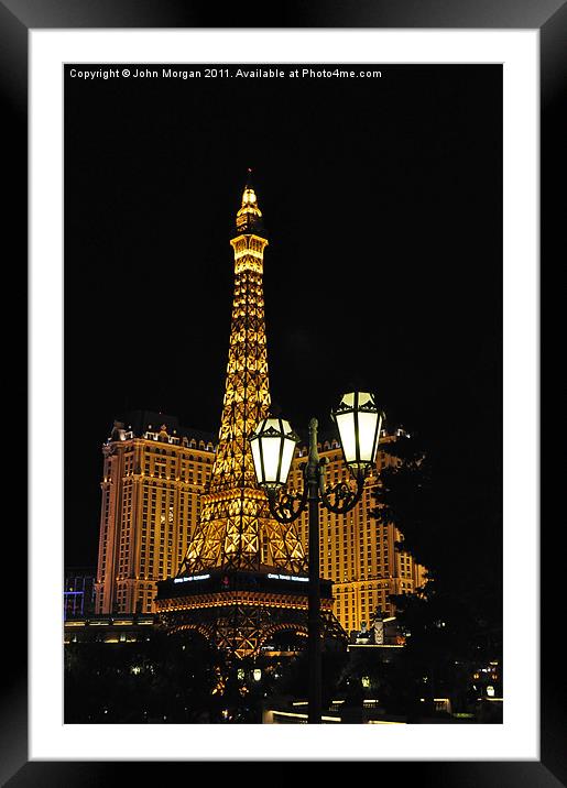 Paris in Vegas. Framed Mounted Print by John Morgan