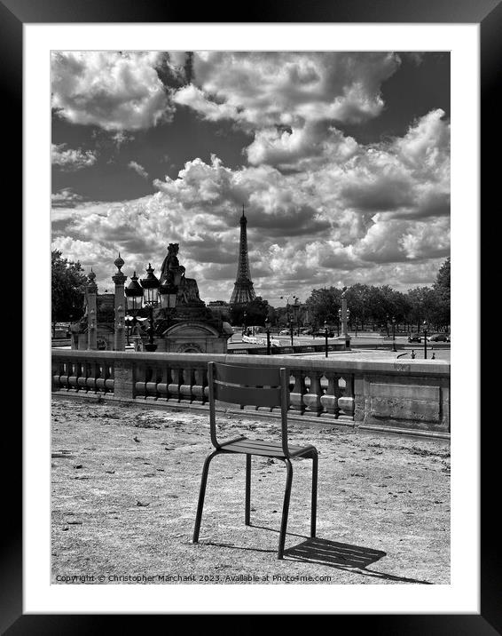 Take a seat and admire the view  Framed Mounted Print by Christopher Marchant