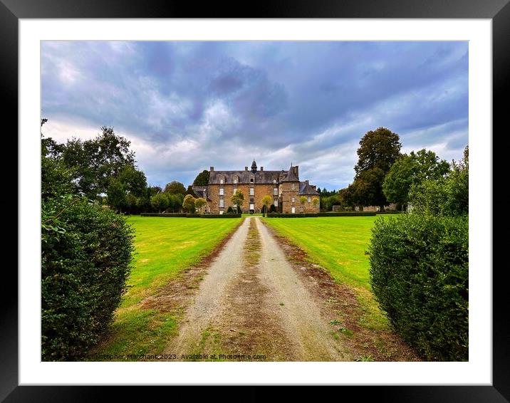 A French Chateau  Framed Mounted Print by Christopher Marchant