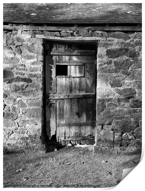 Abandoned stables door  Print by Christopher Marchant