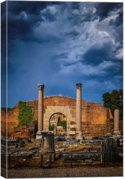 Stormy Sky Above Ancient Ruins In Rome Canvas Print by Artur Bogacki