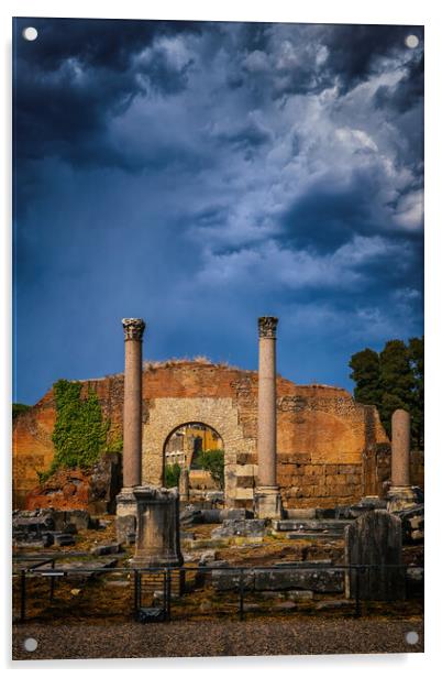 Stormy Sky Above Ancient Ruins In Rome Acrylic by Artur Bogacki