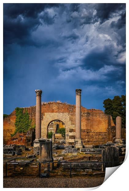 Stormy Sky Above Ancient Ruins In Rome Print by Artur Bogacki