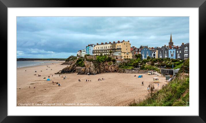 Tenby - Wales Framed Mounted Print by Cass Castagnoli