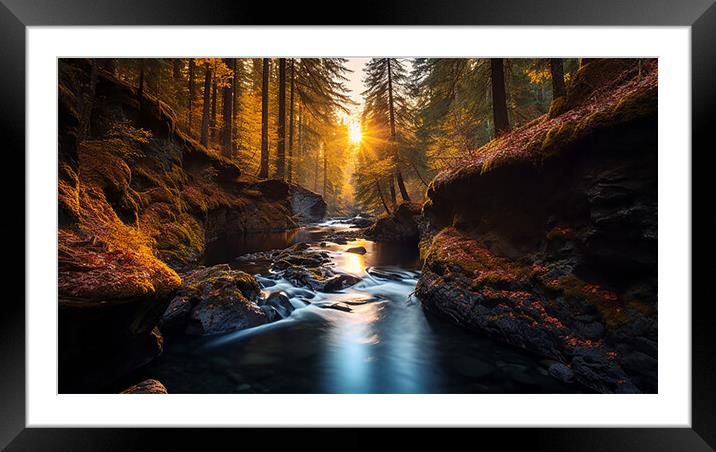 Autumn River  Framed Mounted Print by CC Designs