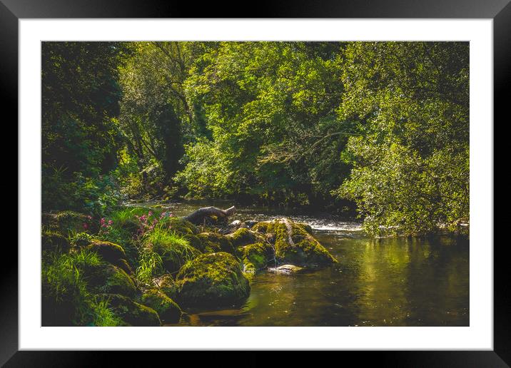 Enthralling Waterfall Serenity Framed Mounted Print by David McGeachie