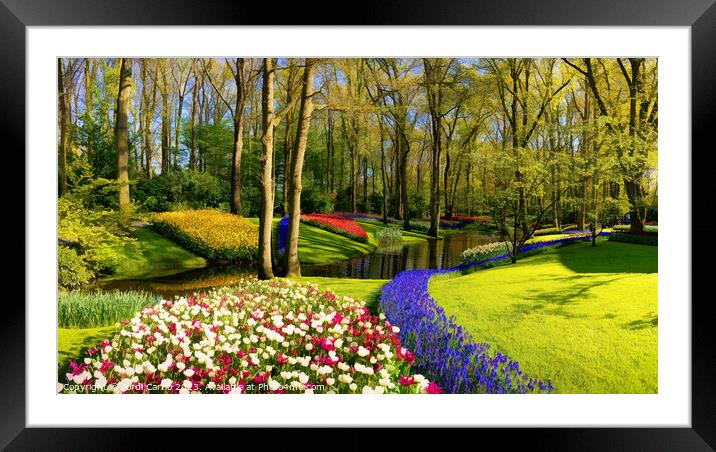 Colorful Tulip Oasis - CR2305-9212-ABS Framed Mounted Print by Jordi Carrio
