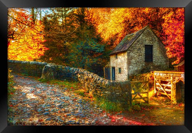 Milldale Peak District in Autumn  Framed Print by Alison Chambers