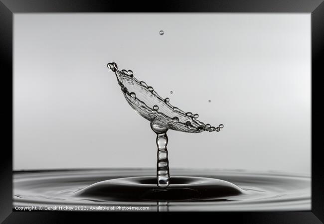 Droplet Collision Framed Print by Derek Hickey