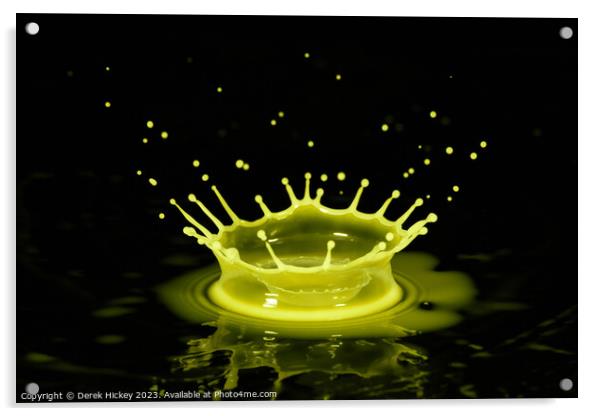 Splash Crown  Acrylic by Derek Hickey