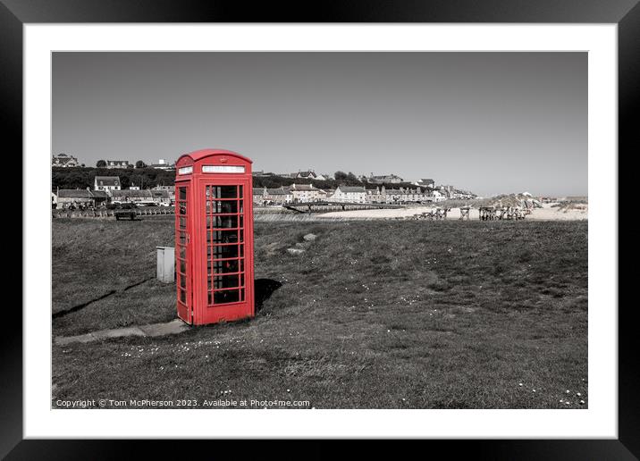 Iconic Red Phone Box: Lossiemouth's Pride Framed Mounted Print by Tom McPherson