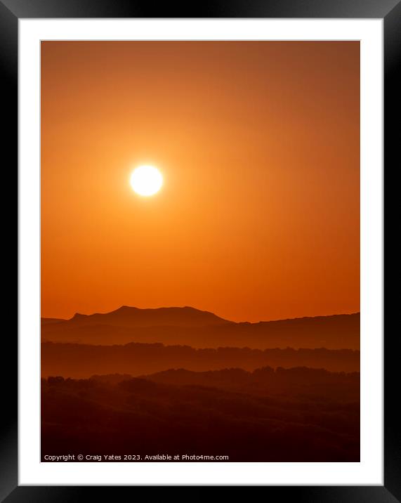Menorca Setting Sun Spain. Framed Mounted Print by Craig Yates