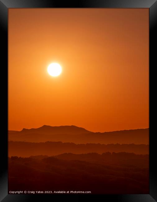 Menorca Setting Sun Spain. Framed Print by Craig Yates