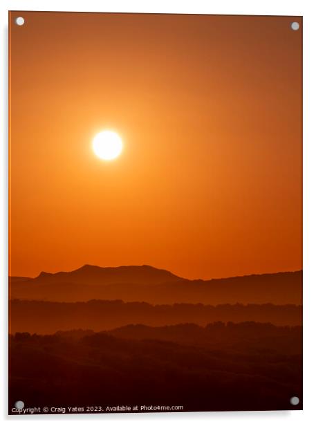 Menorca Setting Sun Spain. Acrylic by Craig Yates
