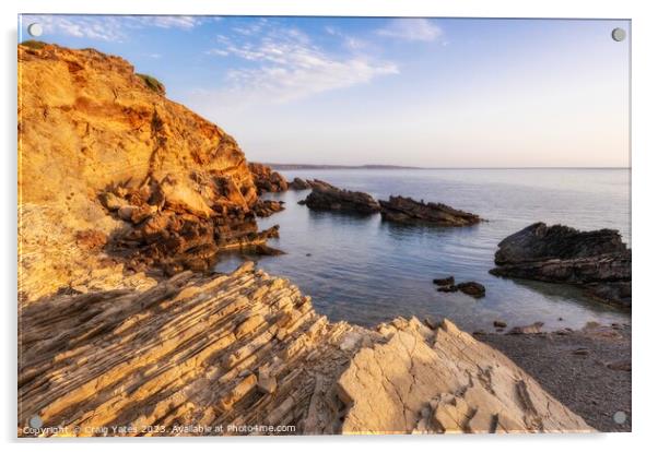 Morning Light Arenal D'en Castell Menorca. Acrylic by Craig Yates