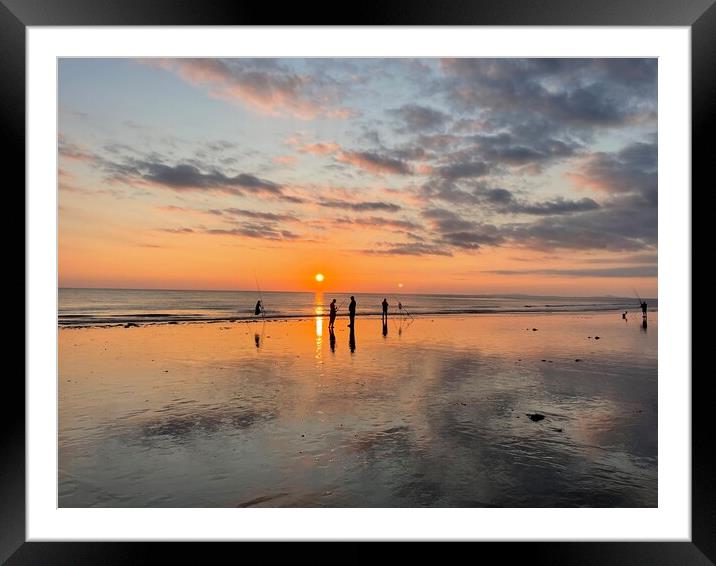 Tywyn sunset Framed Mounted Print by Victoria Bowie