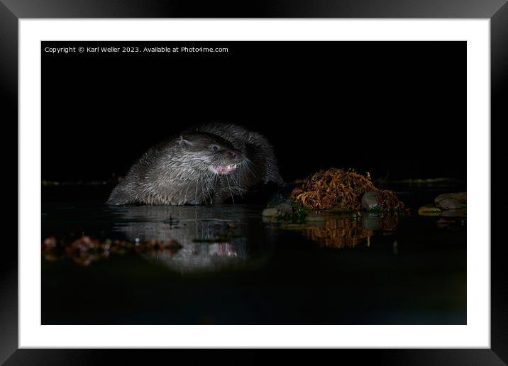 The night fisher Framed Mounted Print by Karl Weller