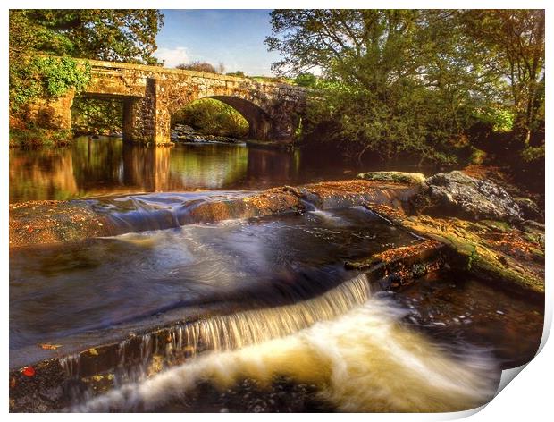 Hill Bridge and River Tavy Print by Darren Galpin