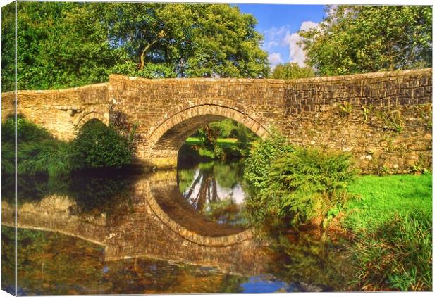 Huckworthy Bridge and River Walkham Canvas Print by Darren Galpin
