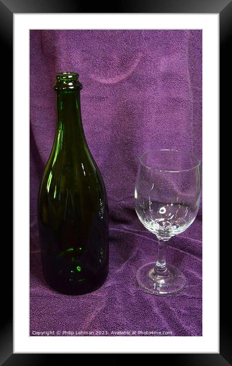 Wine Bottle 15A Framed Mounted Print by Philip Lehman