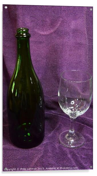 Wine Bottle 15A Acrylic by Philip Lehman