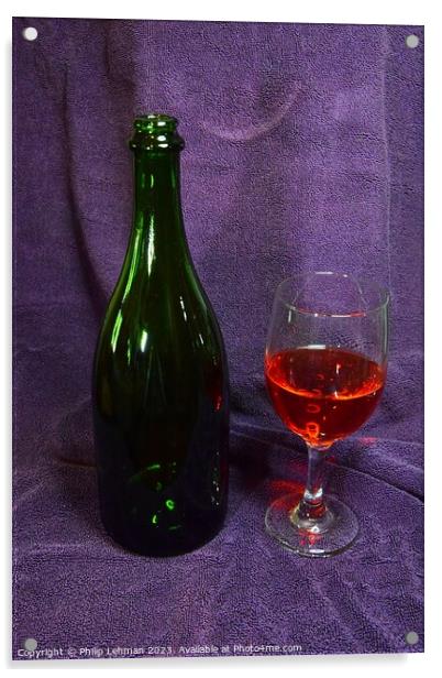 Wine Bottle 18A Acrylic by Philip Lehman