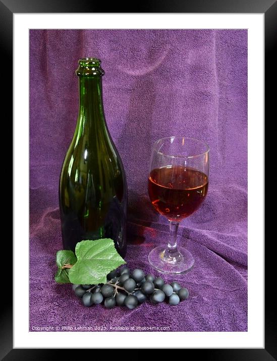 Wine Bottle 30A Framed Mounted Print by Philip Lehman